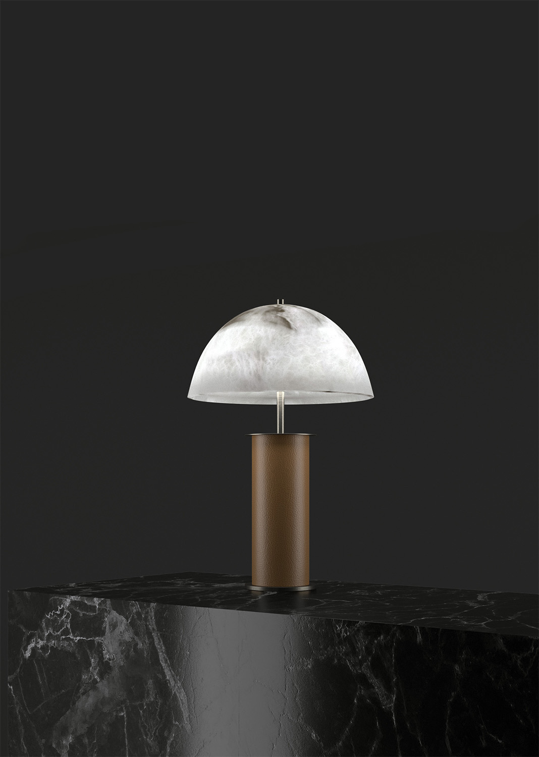 alabaster table lamp brushed black