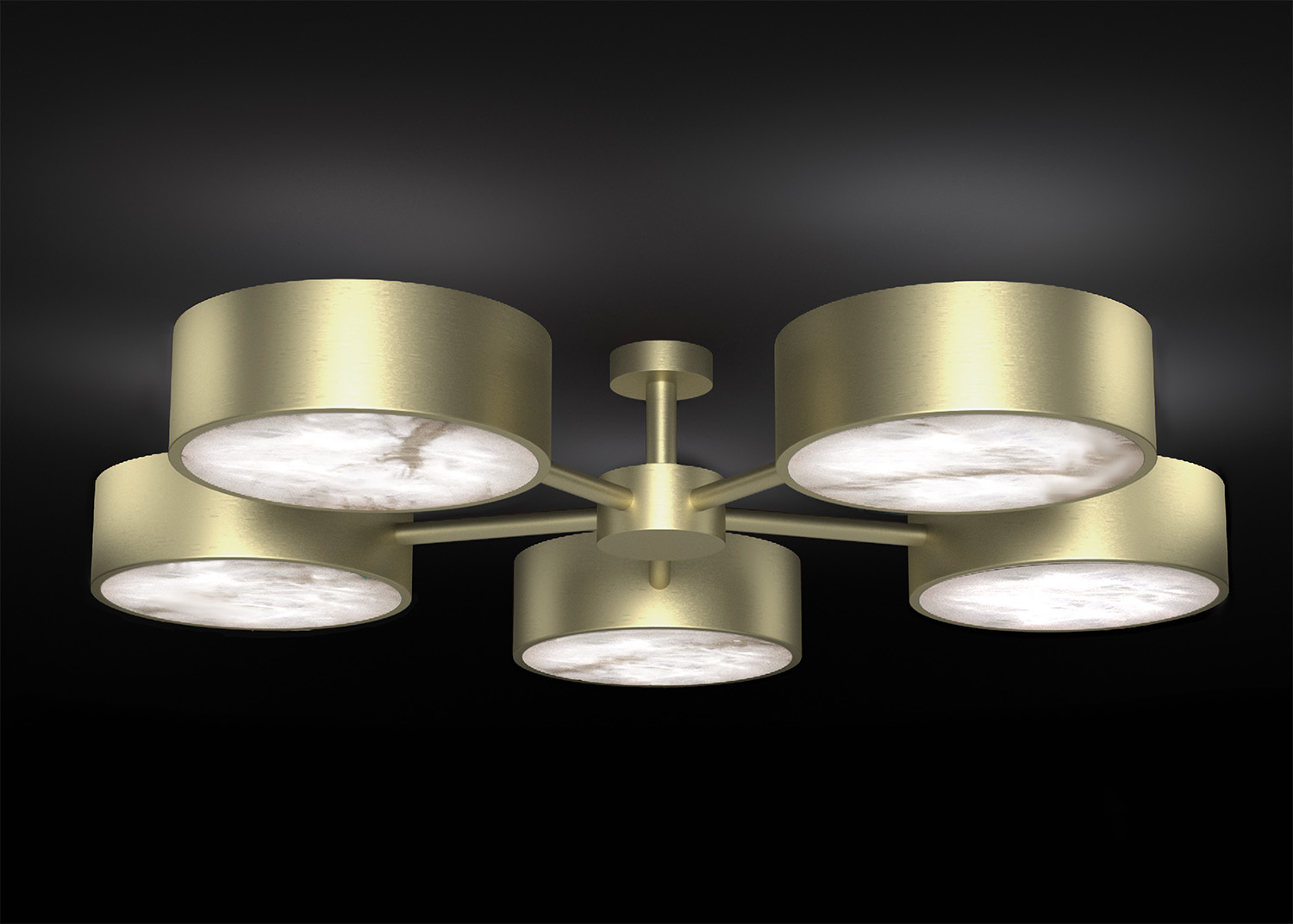 Lampada a soffitto in alabastro brushed brass