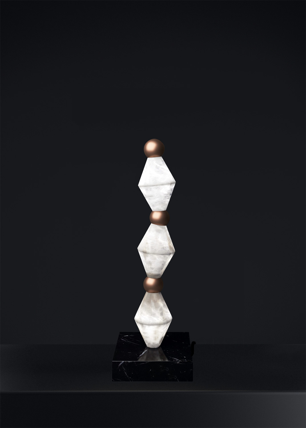 alabaster table lamp copper